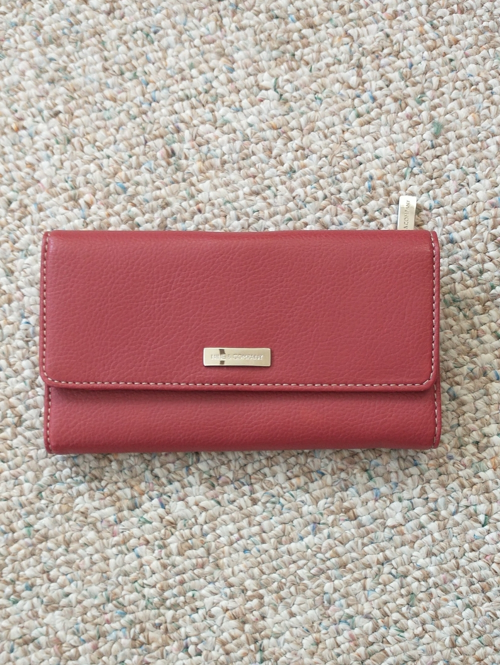 Nine & Company Faux Pebbled Leather Wallet Red